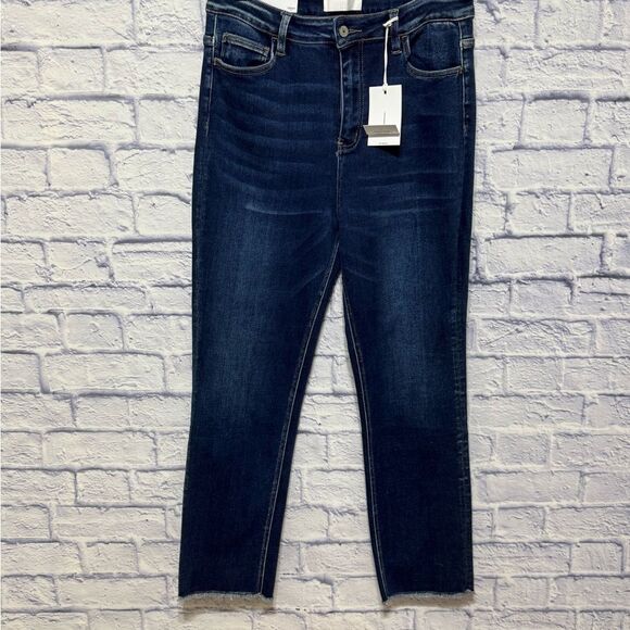 NWT Vervet Leona Super High Rise Straight Stretch Raw Hem size 31 - Picture 3 of 12